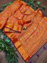 Banarasi Soft Cotton Patola Print Saree thumb 5