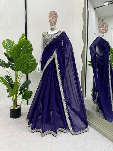beautiful Designer Saree on Heavy Georgette Fabric 