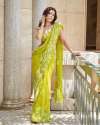 beautiful designer saree with thred and sequnce work thumb 1