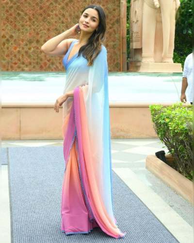 Beautiful Faux Georgette Fancy Lace Saree 