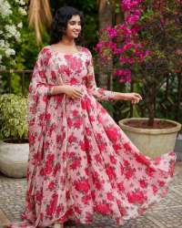 Beautiful Fox Georgette Printed Gown With Dupatta