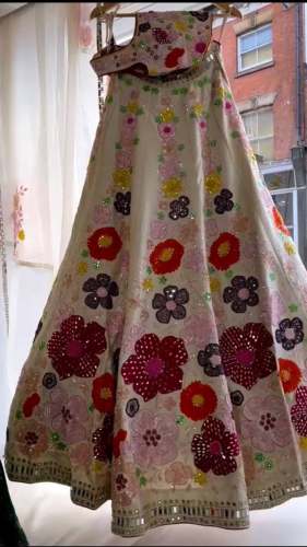 Beautiful Japan Satin Silk Lehenga Choli And Sequence Embroiderd Work 