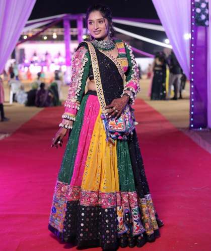 Beautiful Muslin Cotton Lehenga Choli With Real Mirror Work