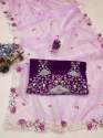 Beautiful Organza Silk With Embroidery Work Saree  thumb 7