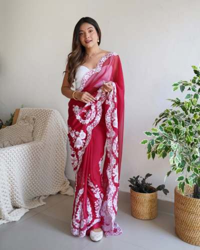 Beautiful Pure Organza Silk Saree