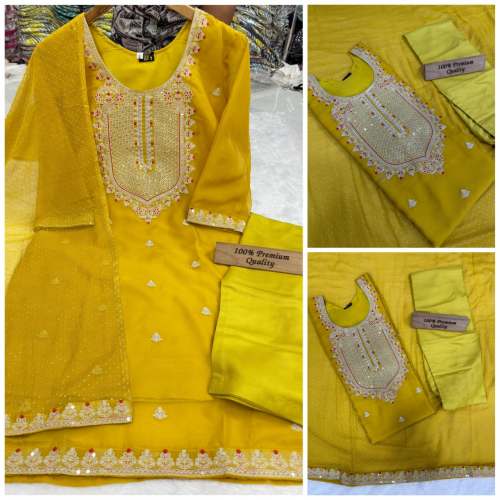 Beautiful Sequance Embroidery Work Pure organza suit
