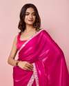 beautiful Soft Zimmy chu Silk fabric Saree with Sequins work  thumb 1