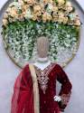 Beautiful Viscose Velvet Suits With Organza Silk Dupatta  thumb 3