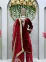 Beautiful Viscose Velvet Suits With Organza Silk Dupatta  thumb 5