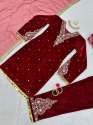 Beautiful Viscose Velvet Suits With Organza Silk Dupatta  thumb 8
