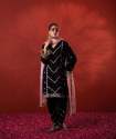 Beautifull Velvet Embroidered Plazzo Suit With Dupatta thumb 1