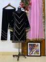 Beautifull Velvet Embroidered Plazzo Suit With Dupatta thumb 3