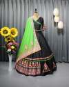 Black Color Butter Silk Real Mirror Work Lehenga Choli thumb 3
