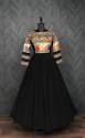 Black Color Faux Blooming Embroidery Work Gown  thumb 8