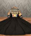 Black Color Faux Blooming Embroidery Work Gown  thumb 9