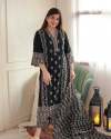 Black Color Faux Georgette Embroidery Work 3 pc Suits  thumb 3