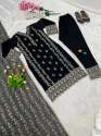Black Color Faux Georgette Embroidery Work 3 pc Suits  thumb 6