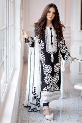 Black Color Faux Georgette Embroidery Work Kurti Pant Set