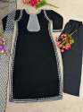 Black Color Faux Georgette Kurti Pant Set And Embroidery Sequence Work thumb 5