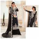 Black Color Faux Georgette Kurti Set With Sequence Work 