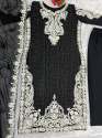 Black Color Faux Georgette Kurti Set With Sequence Work  thumb 8