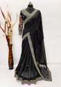Black Color Georgette Heavy Embroidery Work Saree thumb 3
