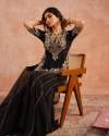 Black Color Georgette Sharara Plazzo Set thumb 2