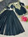 Black Color Georgette Sharara Plazzo Set thumb 5