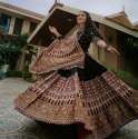 Black Color Heavy Muslin Cotton Printed Lehenga Choli