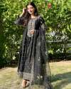 Black Color Heavy Taffeta Silk Gown & Dupatta With Embroidery Work 