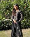 Black Color Heavy Taffeta Silk Gown & Dupatta With Embroidery Work  thumb 4
