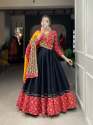 Black Color Printed Pure Cotton Lehenga Choli thumb 1