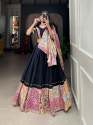Black Color Pure Cotton Navratri Lehenga Choli  thumb 3
