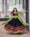 Black Color Rayon Embroidery & Hand Work Lehenga Choli