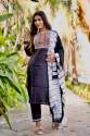 black-color-silk-kurti-pant-with-dupatta
