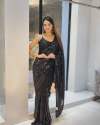Black Embroidered Georgette Saree thumb 2