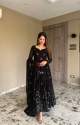 BLACK FAUX GEORGETTE ANARKALI GOWN thumb 2
