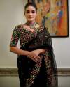 Black Multi Thread Work georgette Saree