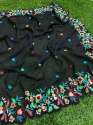 Black Multi Thread Work georgette Saree thumb 10