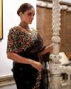 Black Multi Thread Work georgette Saree thumb 2