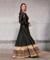 Black Silk Anarkali Gown With Embroidery Work  thumb 5