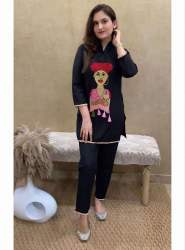 Black & White Color Anarkali Suit Set