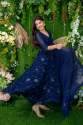 Blue Georgette Anarkali With Dupatta thumb 1