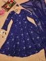 Blue Georgette Anarkali With Dupatta thumb 8