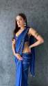Blue Georgette Sequence Work Saree  thumb 1