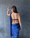 Blue Georgette Sequence Work Saree  thumb 2