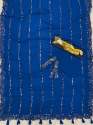 Blue Georgette Sequence Work Saree  thumb 3