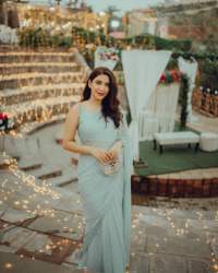  Blue Georgette Stone Embellish saree