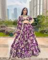 Bridal wear dullsatin print lehengha choli thumb 1
