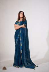 Buy Georgette Fancy Designer Saree With Fancy Lace Border